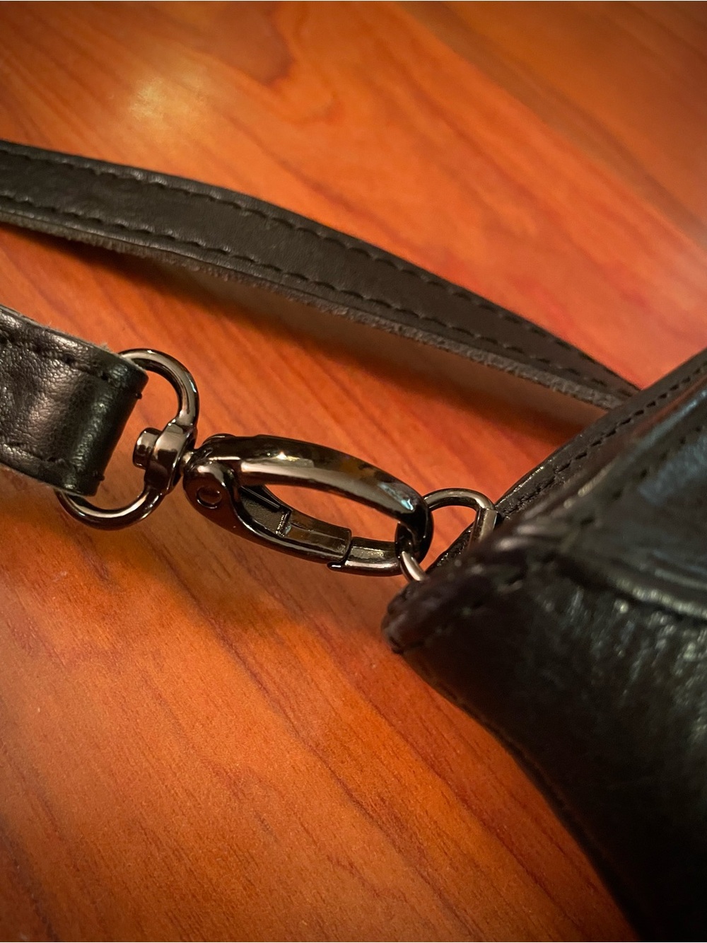 ELK Genuine Leather Handbag Black Crossbody Clutch Shoulder Bag Minimalist - Picture 6 of 9